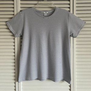 LAKE Pajamas short sleeve pajama shirt white & blue stripe women’s small